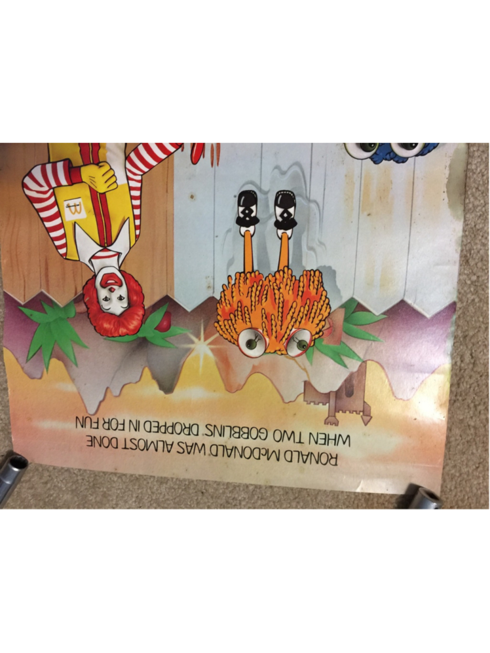 Vintage - 1976 - McDonalds Poster - 22" X 16" - Ronald And Two Gobblins - Picture 4 of 15
